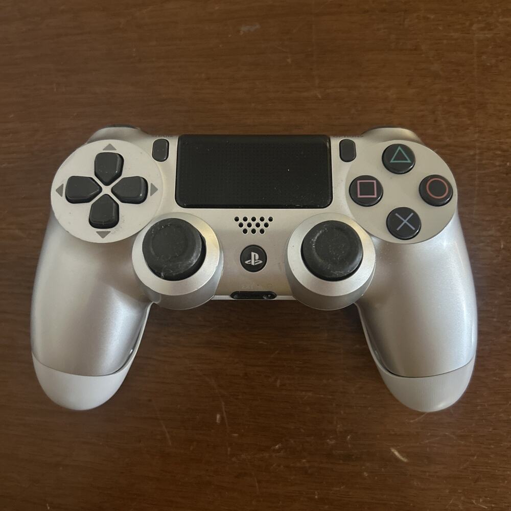 Sony PS4 DualShock 4 Wireless Controller In Silver For Parts or Repair Read!